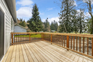 Custom built deck on a manufactured home