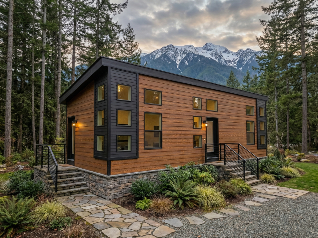 Tiny Home / ADU manufactured home with service upgrades on land in Western Washington
