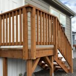 Custom staircase and vinyl skirting on a manufactured home in western washington