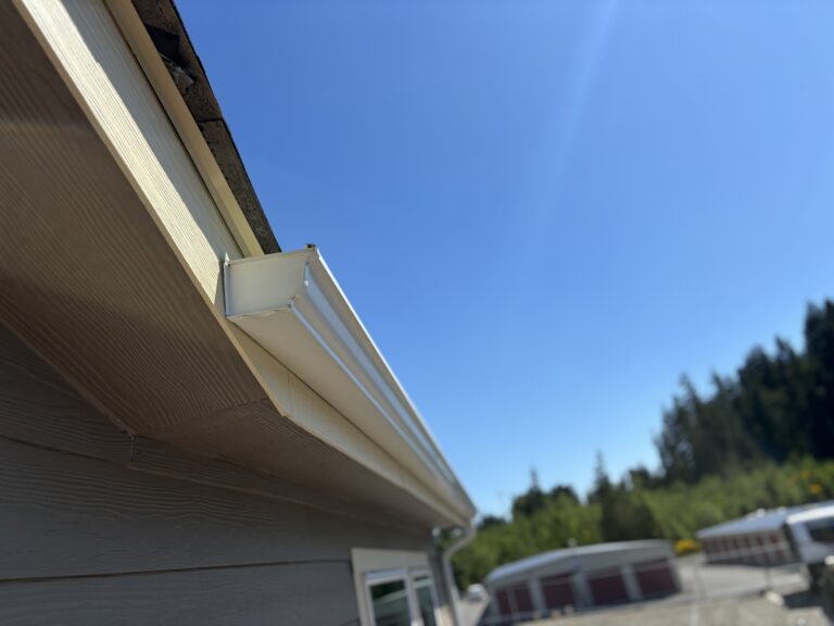 Gutter and roofline drainage on a manufactured home